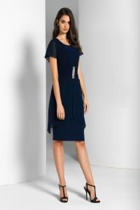 Elane — robe courte cocktail drapée strass