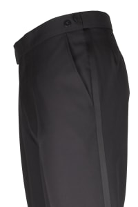 Pantalon de smoking doubles pinces avec bande satin