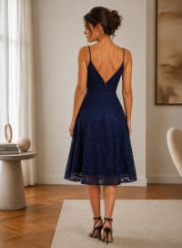 Paloma — robe courte dentelle décolleté V profond fines bretelles