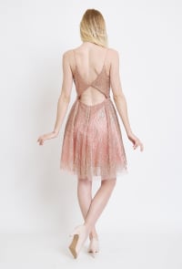 Floriane — robe courte évasée bustier ceinture satin nœud