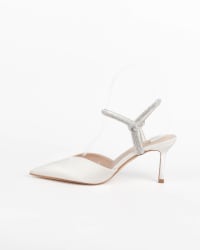 Clémia — escarpins ouverts rose poudré bride bijou talon fin 6 cm