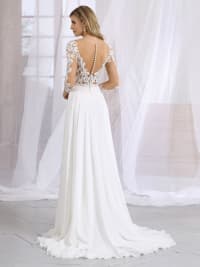Alaïs — robe de mariée longue dentelle perles sequins dos nu