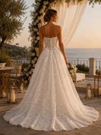 Elliott - Robe de mariée princesse en tulle brodé pailleté