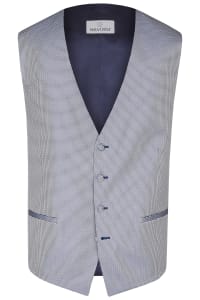 Gilet 447102/34 bleu marine petit pois sur gris argenté