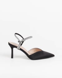 Clémia — escarpins ouverts satin bride bijou talon fin 6 cm