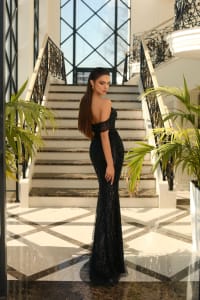 Aaleyah - Robe longue sirène perlée