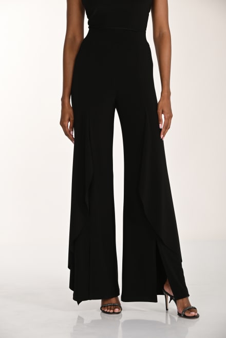 Pantalon Zélyna - Pantalon fluide à jambes larges et panneaux drapés