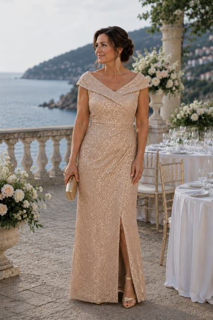 Abele - Robe longue en dentelle à sequins