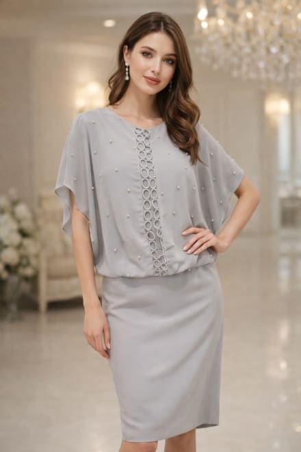 Elyn — robe élégante voile léger perles ajouré anneaux