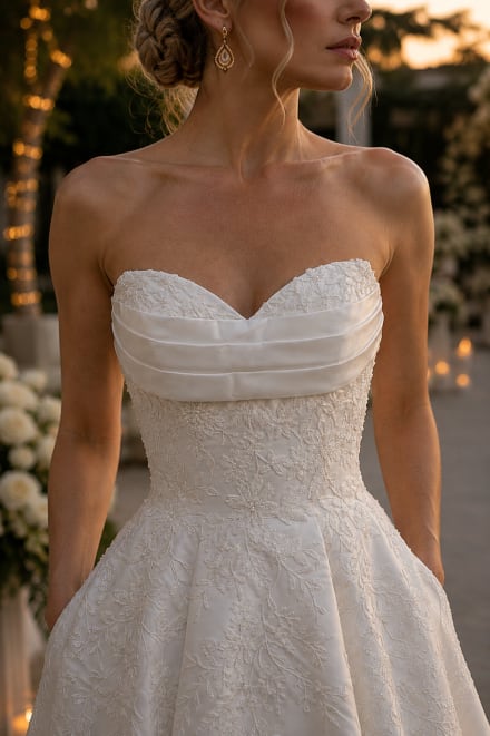 Dafné - Robe de mariée princesse en satin et dentelle