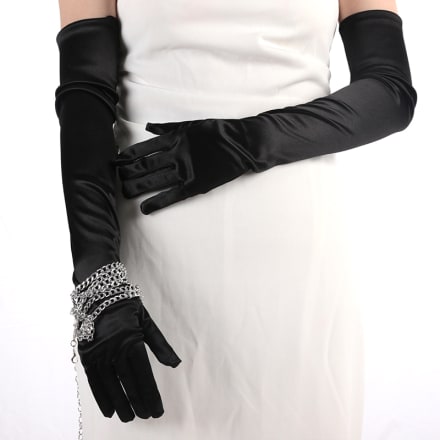 Gants Satin longs Noirs