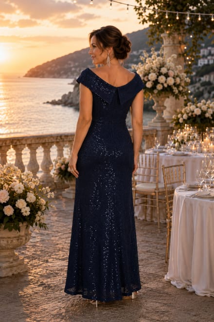 Abele - Robe longue en dentelle à sequins