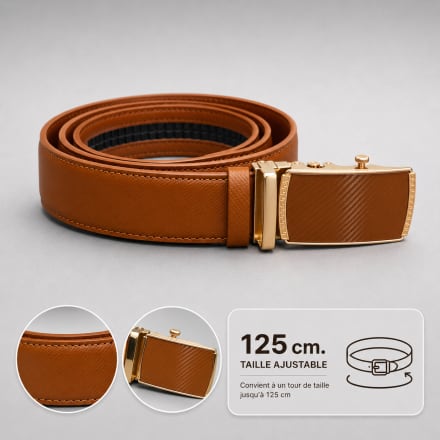 Ceinture ajustable marron à boucle automatique