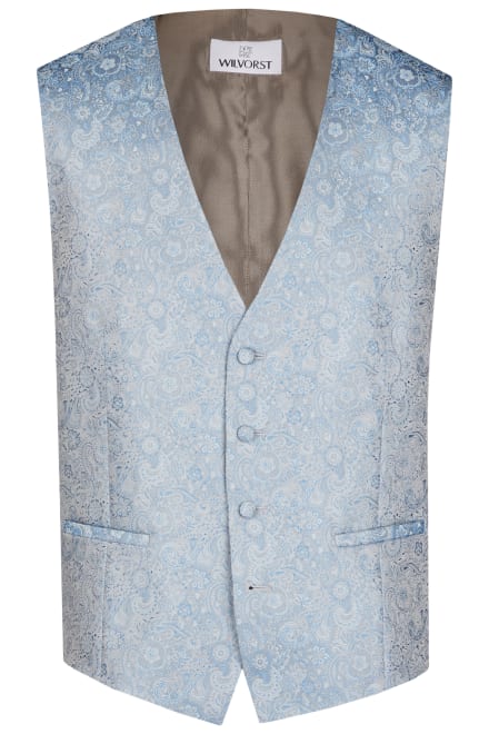 Gilet 447107/36 motifs bleu argentés