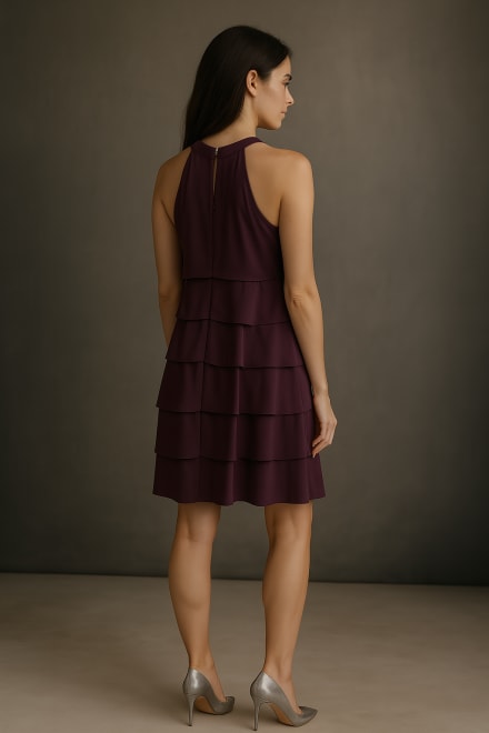 Idalie — robe cocktail courte perles strass décolleté américain