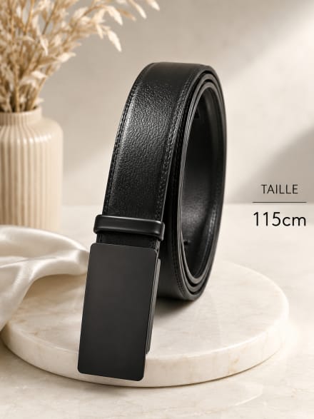 Ceinture ajustable noir à boucle automatique