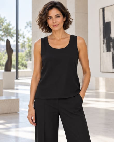 Malika - Top en mousseline encolure ronde et coupe fluide