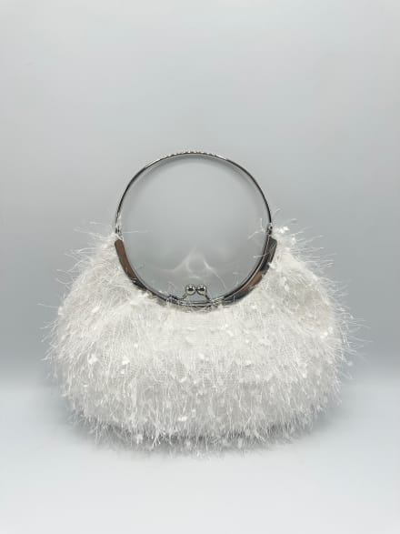 Pochette 4574 rigide armature métallique dorée anse ronde