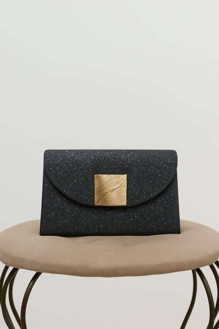 Pochette bleu paillettes
