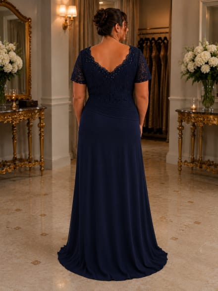 Callie — robe longue dentelle et strass jupe mousseline