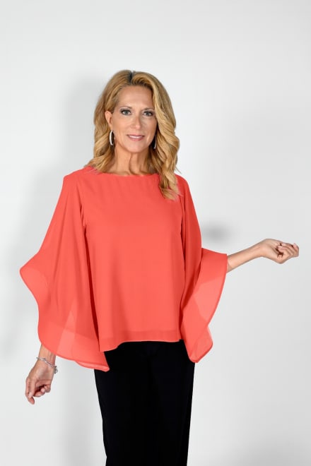 Top Ginevra mousseline fluide manches kimono