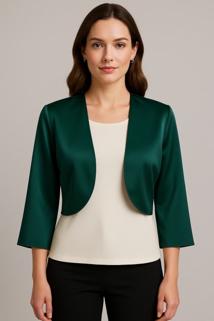 Veste création satin boléro satin lisse légèrement structuré
