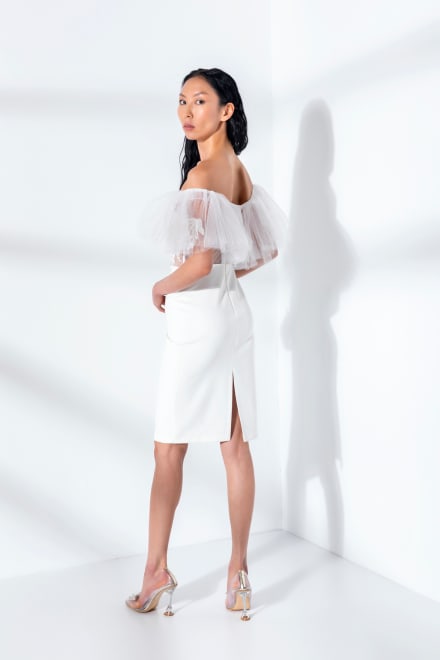 Kylie — robe bustier dentelle tulle perles volants