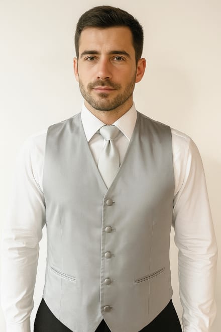 Gilet 447016/25 argenté uni