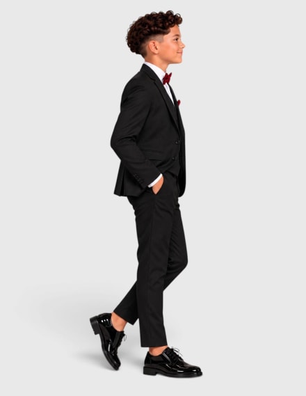 Pantalon Jeremy noir slim ceinture bouton