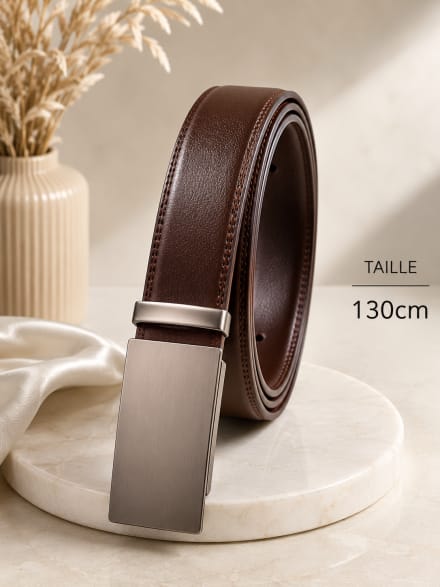 Ceinture ajustable noir à boucle automatique
