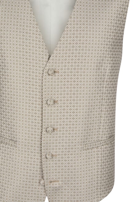Gilet 467109/47 motifs beige et vert sauge
