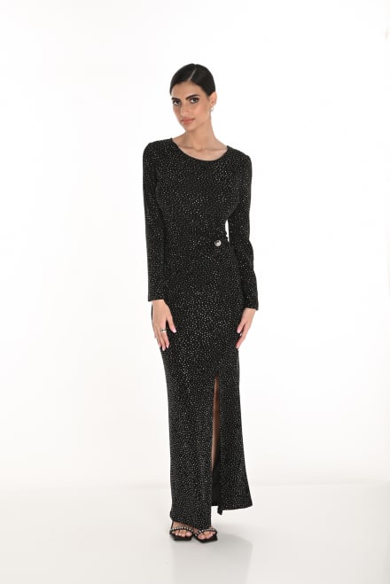 Caissy - Robe longue scintillante à manches longues