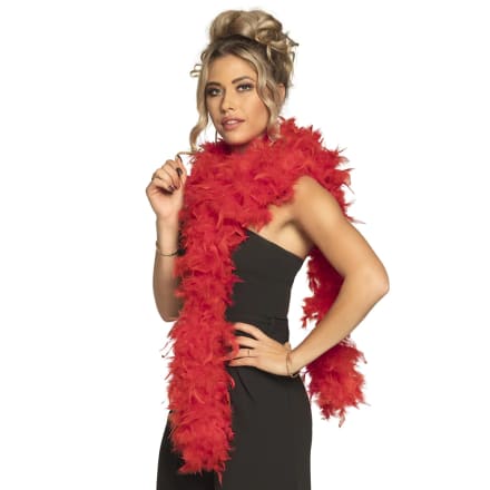 Boa de plumes rouge