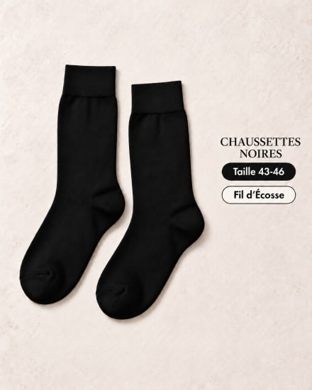 Chaussettes noires fil d'Ecosse