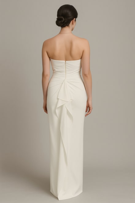 Precillia — robe asymétrique plissé volant fente arrière