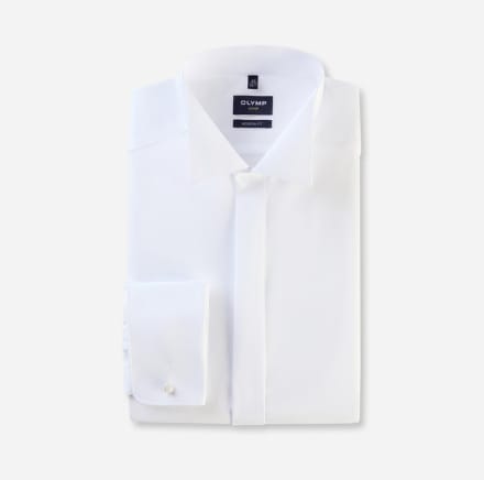 Chemise OLYMP coupe Longue Blanc Coins cassés 03957000