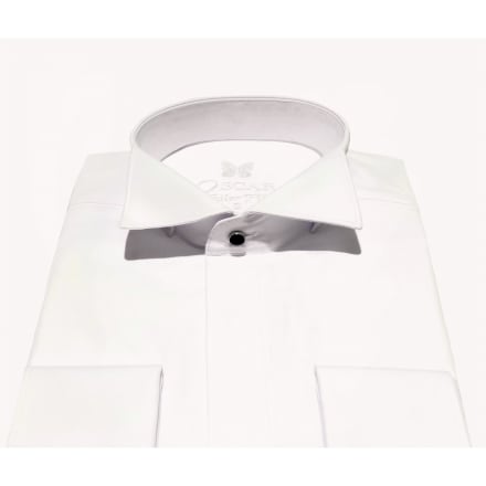 Chemise col cassé ivoire tailor fit poignet mousquetaire