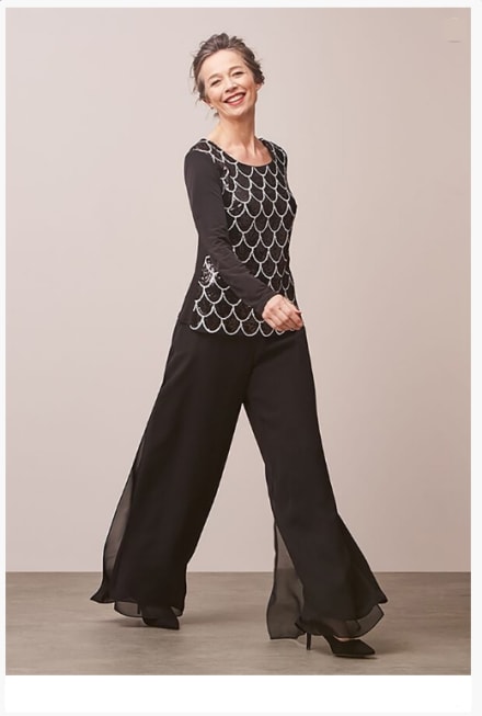 Pantalon fluide Gina Bacconi coupe ample taille haute matière légère