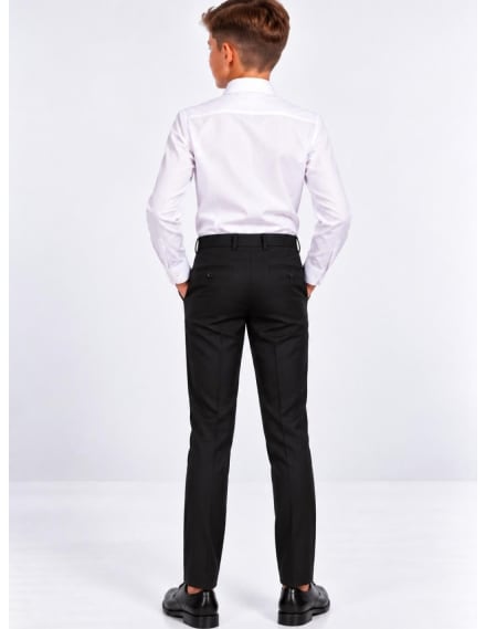 Pantalon Jeremy noir slim ceinture bouton