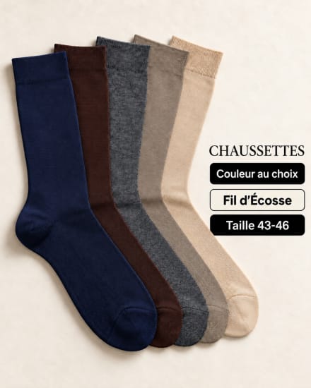 Chaussettes en fil d'Ecosse couleur au choix