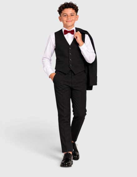 Pantalon Jeremy noir slim ceinture bouton