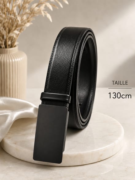 Ceinture ajustable noir à boucle automatique