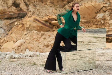 Veste Clarice façon kimono en organza gaufré