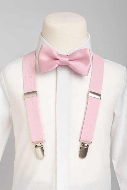 Bretelles + noeud enfant satin beige champagne