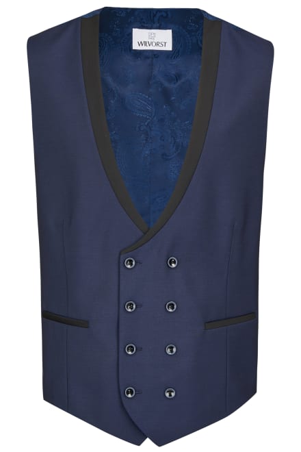 Gilet costume 471201/32 coupe croisé A10 bi-colore noir et bleu nuit