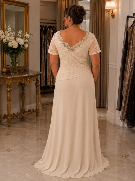 Callie — robe longue dentelle et strass jupe mousseline