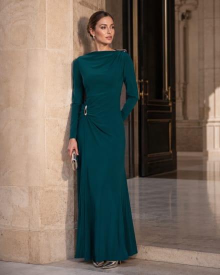 Ellea - Robe longue manches longues drapée