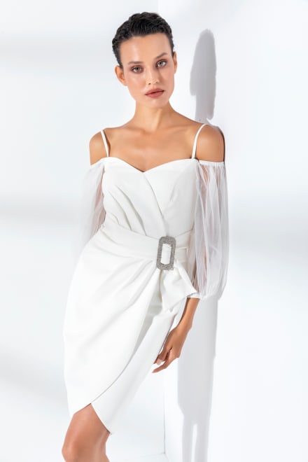 Mayra — robe courte bustier ceinture amovible tulle