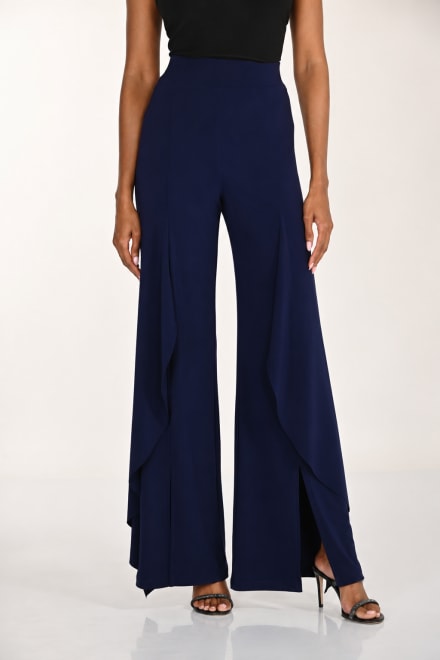 Pantalon Zélyna - Pantalon fluide à jambes larges et panneaux drapés