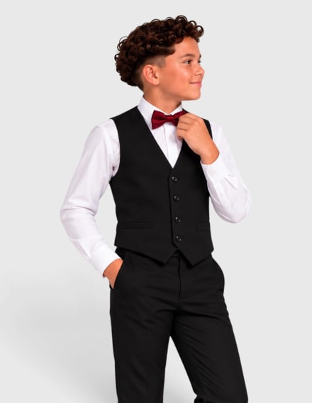 Gilet Jeremy noir boutonnage droit